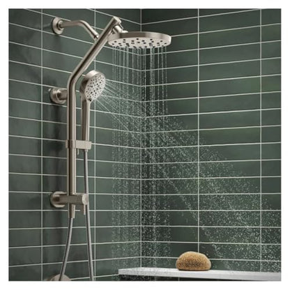 Kohler HydroRail 3-in-1 Multifunction Shower System, Brushed Nickel, with Handshower, Slidebar, 60" Hose, 5 Spray Functions, 1.75 GPM