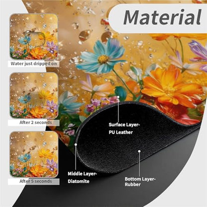 Faucet Fast Absorbent Pad - Dreamy Flower Garden , Suitable For Kitchen, Bathroom, Island And Other Scenes - color: Dreamy Flower Garden