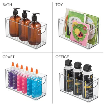 iDesign Slim Clear Plastic Stackable Storage Bin, Tall Narrow, 4-Pack | Kitchen or Pantry Organizer - style: Pack of 4