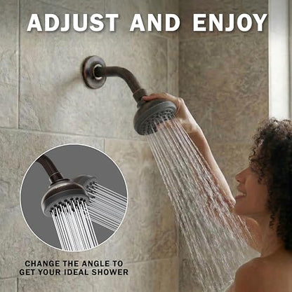 Aqua Elegante Pressure Boosting Shower Head - 1.8 GPM - Oil-Rubbed Bronze | 3 Inch Wall Mount, Water Saving Showerhead, Best For Low Flow Showers With Anti-Clog Nozzles & Adjustable Brass Fitting - color: Oil Rubbed Bronze, size: 1.8 GPM