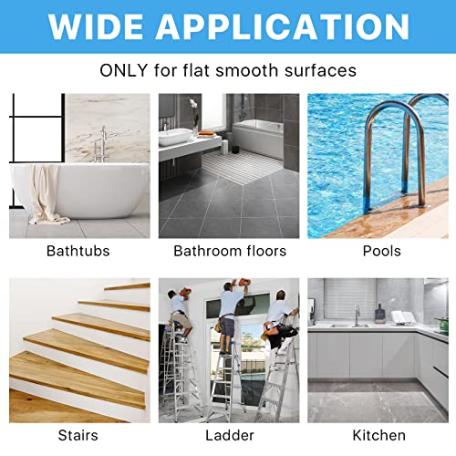 Supkiir Bathtub Non Slip Stickers, 24 PCS Anti Slip Adhesive Shower Treads with Scraper for Bath, Tub, Shower, Pool, Stairs, Ladders, Kitchen, 15’’(Black) - color: Black