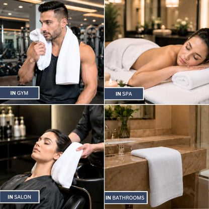 Bulk 18-Pack Bath Towels, 24x48, Commercial-Grade Spa Towel, White | Medium-Weight 100% Ring-Spun Cotton Bath Towels, Soft, Absorbent & Quick-Drying - color: White, size: 24" x 48" - 18 Pack