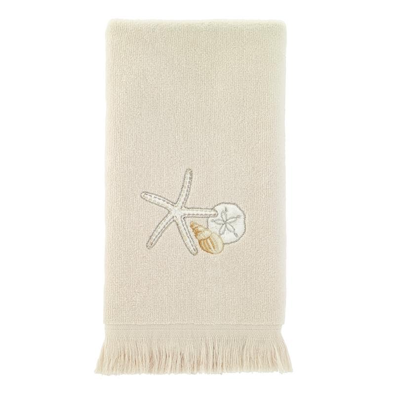 Avanti Linens - Fingertip Towel, Soft & Absorbent Cotton Towel, Beach Inspired Bathroom Accessories (Seaglass Collection) - size: Fingertip Towel