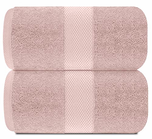 White Classic Pink 650 GSM Cotton Bath Sheet Towel - Extra Large 35x70, Luxury Soft, Highly Absorbent, Quick Dry, 2 Pack - color: 17: Pink
