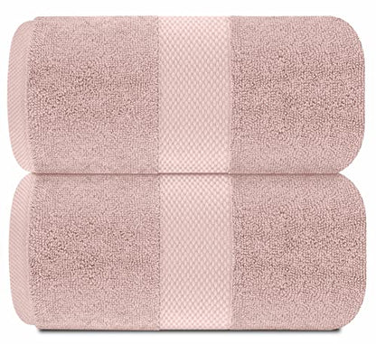 White Classic Pink 650 GSM Cotton Bath Sheet Towel - Extra Large 35x70, Luxury Soft, Highly Absorbent, Quick Dry, 2 Pack - color: 17: Pink