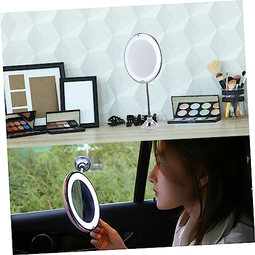 360degree Rotating Led Makeup Mirror with Magnification Cup Design for Bathroom Vanity for Eyeliner and Eyebrow Application Superior Clarity Without Distortion