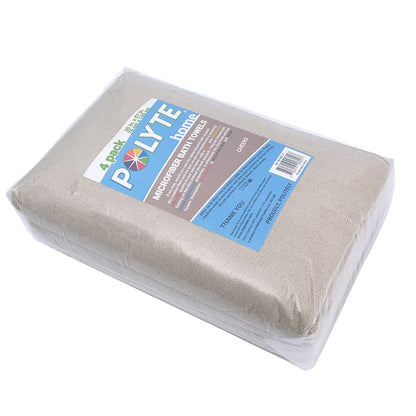 POLYTE 330 GSM Poly Blend Microfiber Quick Dry Bath Towel, 30x57 in, 4 Pack - color: Beige