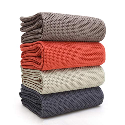 BALCONY & FALCON Waffle Weave Dish Towel Kitchen Towel Hand Dish Rags Great for Household Cooking Cleaning Kerchief,13x28inches,Set of 4 Mix Color - color: Multicolor, size: 13in x 28in set of 4