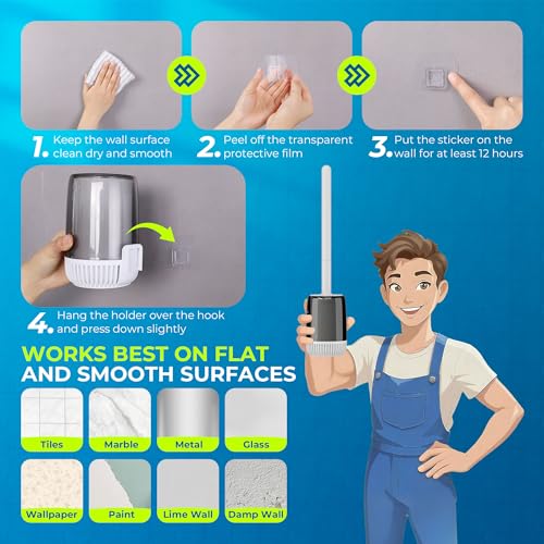 Silicone Toilet Brush, L-Shaped Toilet Brush and Holder Set, Bathroom Toilet Brush with Long Non-Slip Handle, Wall Mounted or Floor Standing Design, for Home and RV Use - size: 2 Pack | L-Shaped Brush Head, Non-Slip Handle