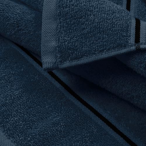 MyOwn Ultra Soft 6 Pack Cotton Towel Set, Contains 2 Bath Towels 28x55 inch, 2 Hand Towels 16x24 inch & 2 Wash Coths 12x12 inch, Ideal Everyday use, Compact & Lightweight - Mineral Blue - color: Mineral Blue, size: 6 Piece Set