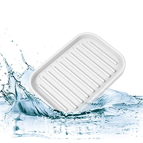 VOCOSTE Silicone Soap Dish, Light Gray, 13.5x9cm | Soap Cleaning Storage, Keep Soap Dry, For Home Bathroom Kitchen - color: Light Gray