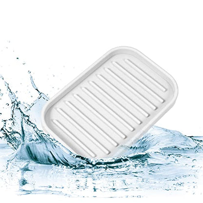 VOCOSTE Silicone Soap Dish, Light Gray, 13.5x9cm | Soap Cleaning Storage, Keep Soap Dry, For Home Bathroom Kitchen - color: Light Gray