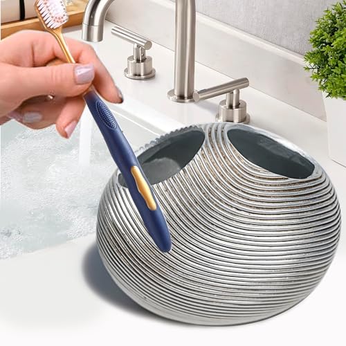 LUANT Bathroom Accessories Set Including Cup, Toothbrush Holders, Soap Dishes and Soap Dispenser, Silver - size: Silver