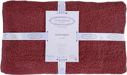 LA' HAM MAM FINE LIVING Luxury Turkish Cotton Towels Easy Care, Extra Soft & Absorbent, Hotel & Spa Quality, Kitchen & Bathroom Turkish Towels Bath Sheet (Oversized 40"x80"), Burgundy - color: Burgundy, size: Bath Sheet (Oversized 40"x80")