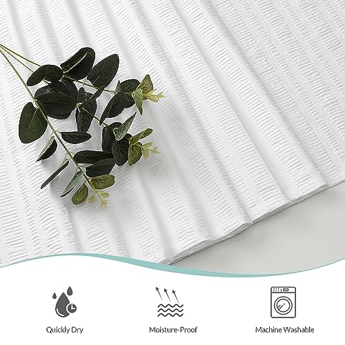 Aiyufeng Moga Stall Fabric Shower Curtain Waterproof, Soft & Lightweight Small Shower Curtain with Texture for Narrow Stall Size, Machine Washable, 36" Wx72 L, White - color: White, size: 36"W x 72"L (Pack of 1)