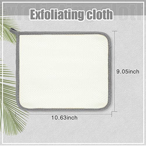 Tatuo 10 Packs Exfoliating Wash Cloths for Body and Face Facial Bath Scrub Soft Weave Loofah Towel Exfoliate Bath Towel Remove Dead Skin Wash Cloth for Women Man (Gray Edge) - color: Gray Edge