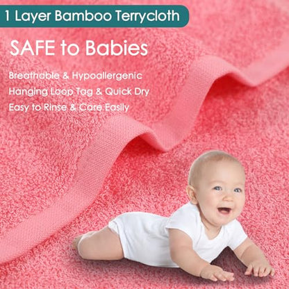 JEFFSUN Baby Washcloths 12 Pack,Super Soft Face Towels,10''x10'',White+Pink | 100% Viscose,Gently Wash Face and Body,Skin Friendly,Easy Rinsed,Hanging Loop,Quick Dry,Newborn Kid Toddler Bath Shower Gifts - color: White & Pink, size: 10x10 inch-12 Pack