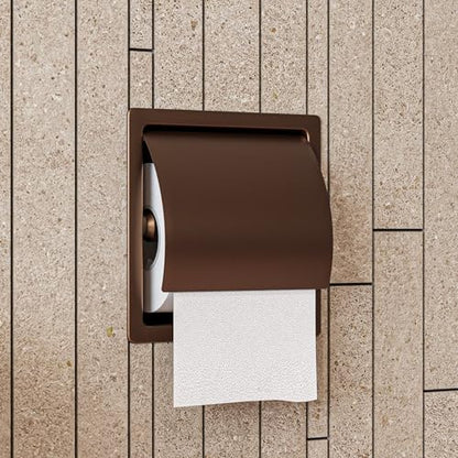 ALFI brand ABTPP77-BC Brushed Copper Stainless Steel Recessed Toilet Paper Holder with Cover