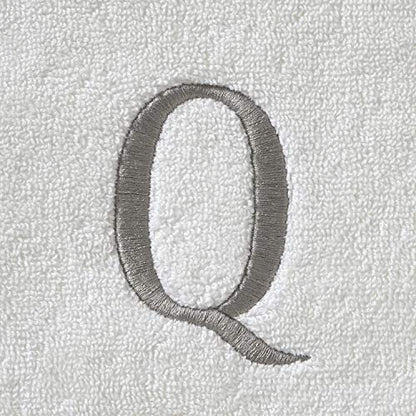 SKL Home Casual Monogram Hand Towel Set, Q, 16x26, White 2 Count - color: Casual Monogram Hand Towel Set, size: Hand Towel Set, style: Q