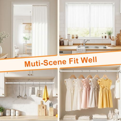 2Pack Tension Curtain Rod 26-39 Inch White No Drilling Spring Loaded Curtain Rods Adjustable Extendable Tension Rod for Window Closet Bookshelf Kitchen Bathroom - color: White, size: 2PCS-26-39 Inch