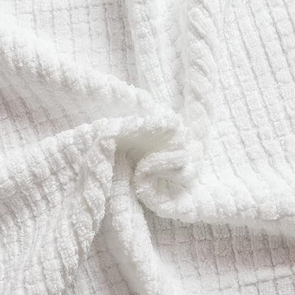 Softerry Waffle Bath Towel Set - 100% Soft Cotton - Plush and Extra Absorbent - Luxury Hotel & Spa Quality - Fade Resistant - Eco-Friendly (White, Set of 4 Bath) - color: White, size: Set of 4 Bath