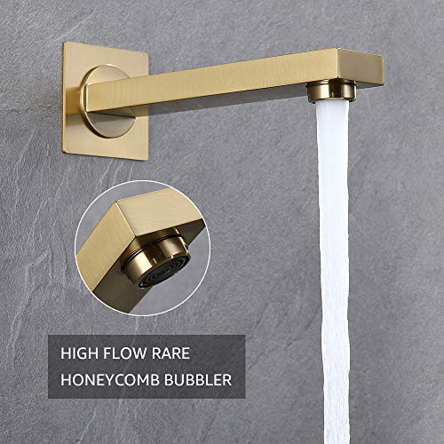 Iriber Brushed Gold Rain Shower System with Waterfall Tub Spout 3 Function Shower Faucet Set Contain 12 Inch Shower Head and Handheld Modern Bathroom Shower Trim Kit (Valve Cartridge Included) - color: Brushed Gold