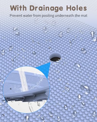 Panda Bathtub Mat Non Slip Kids Natural Rubber Low Odor, Bath Mat for Tub Non Slip for Baby 32"x18", Anti-Slip Surface and Strong Suction Cups Dual Anti-Slip, Machine Washable, Blue - color: Blue