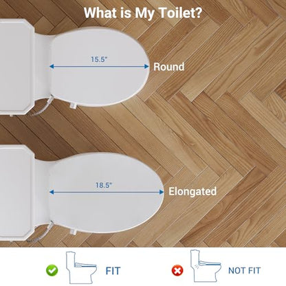 Garvee Non-Electric Bidet Toilet Seat for Round Toilets – Dual Nozzle System, Manual Control, Cold Water Bidet Attachment, Easy to Install, White - size: Round (17″)-1