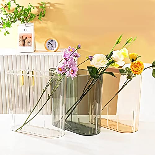 Anyoifax Small Trash Can Slim Garbage Can 3 Gallon Waste Basket, Clear | Trash Bin Container for Bathroom, Bedroom, Living Room, Kitchen, Under Desk, Office, Colleg Dorm - color: Clear