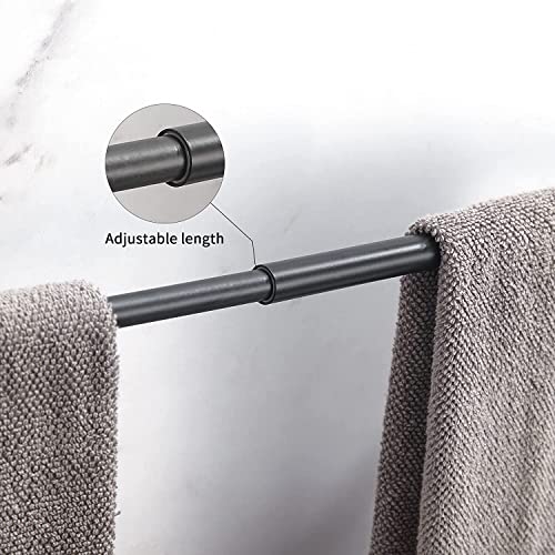 WINCASE Crystal Towel Bar, Black Adjustable Towel Rack, Single Hand Towel Holder Bathroom Shower Towel Rail Rod Modern Luxury Wall Mount Matte Black - color: Black Towel Bar
