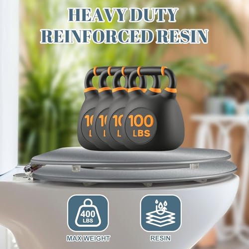 Elongated Toilet Seat Abstract texture light gray metal wall Resin Toilet Seat Slow Quiet Close with Quick-Release Hinges Toilet Seat with Cover Easy to Clean Install - color: Color8, size: V-Elongated