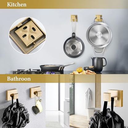 6-Piece Bathroom Hardware Set 23.6 Inch Gold Towel Bar Set Double Towel Bar Towel Ring Coat Hook and Toilet Paper Holder with Shelf Wall Mounted Stainless Steel Bathroom Accessories Set - color: 6-piece Gold
