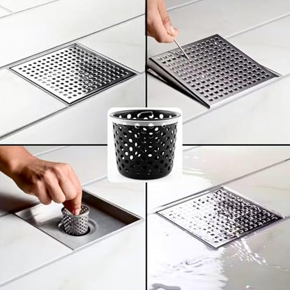 Shower Drain Strainer for Oatey Designline Shower Drain, Linear and Square with Shower Drain Key for Drain Grate Removal, Matte Black - color: Matte Black