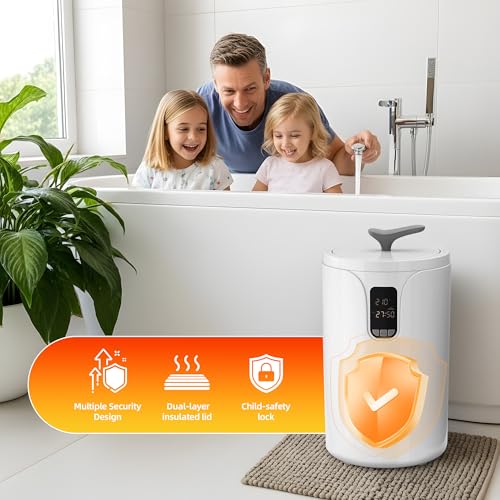 AGLUCKY Towel Warmers for Bathroom，20L Large Blacket Warmer with Screen Display, 24H Dealy Timer, 30/60/90Min Auto Shut Off & Child Lock, Fits Up to 2 Towels, Bathrobes, Blankets - size: plus