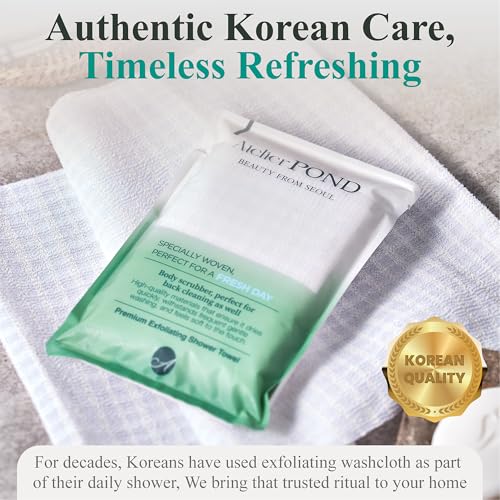Korean Exfoliating Washcloth – Exfoliating Shower Towel Body Scrub Cloth for Deep Cleansing, Dead Skin Removal & Smooth Skin (Fresh Green – Deep Exfoliation) - color: Green1