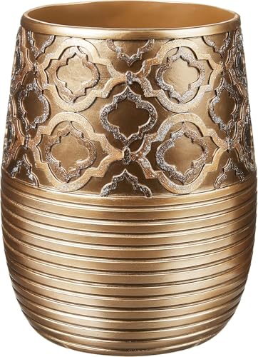 Zahari Home Decorative Trash Can for Bathroom, Office & Bedroom - 2.1 Gallons Stylish & Small Trash Can for Dorms, Desktop & Restroom - Chic Waste Basket for Compact Spaces, Spindle - color: Spindle
