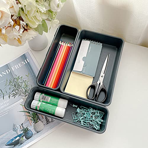 BYCY Office Drawer Organizers Bins Junk Drawer Organizers Tray Storage Dividers for Office Desk Dress Makeup (13pcs 2Size) - size: 13pcs 2Size