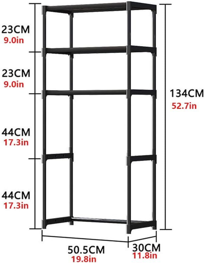 3-Tier Over the Toilet Storage, Metal Bathroom Shelve, Over Toilet Bathroom Organizer, Space Saver Bathrooms Shelve for Restroom Laundry Balcony, Black - color: Black