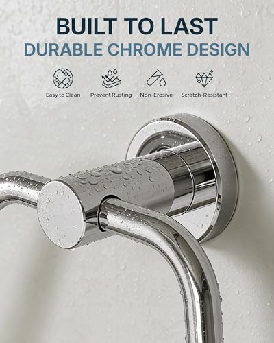 RARXTR Hand Towel Holder for Bathroom Polished Chrome Towel Ring Heavy Duty Thickened Stainless Steel Towel Hanger Wall Mount for Bath, Kitchen - size: ∅12mm Tube