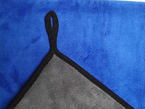 Large Microfiber Drying Towel for Car, Great Thick Soft Plush Towels, 36 x 24inches 800GSM Thickness, Quality, Washable, Absorbency No Scratch Lint Free Drying Towel (36 x 24inches,Grey-Blue,1pack) - color: 36 X 24inches,grey-blue,1pack