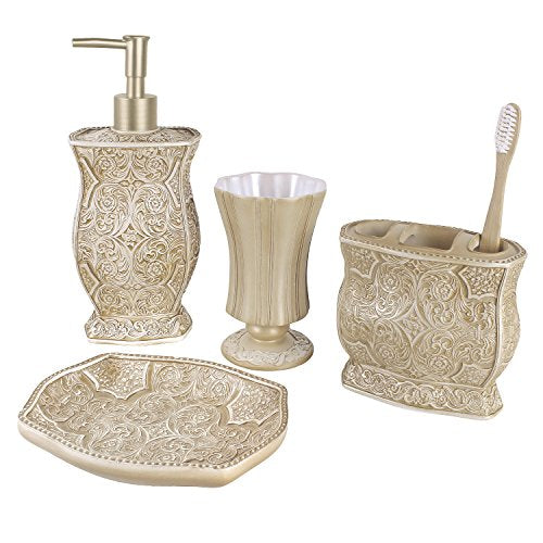 Creative Scents Victoria Beige Toothbrush and Toothpaste Holder for Bathroom - style: Toothbrush Holder