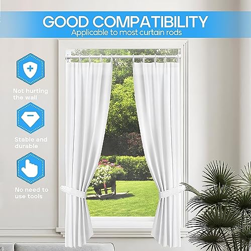 Tension Curtain Rod White 1PCS Tension Rods for Windows 30 to 64 Inch Spring Curtain Rod Adjustable Tension Curtain Rod of Bathroom Window Curtain Rod Closet rod Kitchen rod Wardrobe - color: White, size: 30-64 inch 1pcs