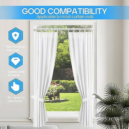 Tension Curtain Rod White 1PCS Tension Rods for Windows 30 to 64 Inch Spring Curtain Rod Adjustable Tension Curtain Rod of Bathroom Window Curtain Rod Closet rod Kitchen rod Wardrobe - color: White, size: 30-64 inch 1pcs