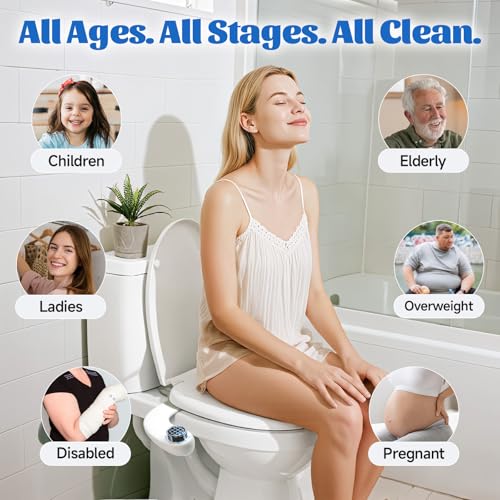 Bidet Attachment for Toilet Seat,Self-Cleaning Sprayer,Dual Nozzle Bidet with Adjustable Cold Water Pressure Control,Frontal & Rear Wash for the Elderly and Pregnant Women.Environmental Friendly Gift.