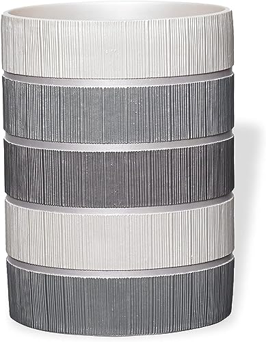 Zahari Home Decorative Trash Can for Bathroom, Office & Bedroom - 2.1 Gallons Stylish & Small Trash Can for Dorms, Desktop & Restroom - Chic Waste Basket for Compact Spaces, Modern Line, Grey - color: Modern Line Grey