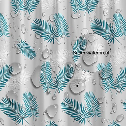 Plastic Shower Liner - Premium PEVA 4G Shower Curtain Liner with Rustproof Grommets and 3 Weighted Magnets, Waterproof Shower Curtains for Bathroom (Green Feather) - color: Green Feather, size: 71"W x 71"L (Pack of 1)