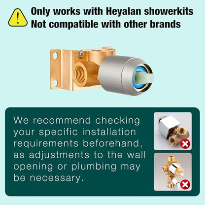 Heyalan 8 Inch Square Rain Shower Faucet Set with Valve, Brushed Nickel | Female-thread 1/2-inch NPT connections, SUS304 shower head, brass rough-in valve, single-handle control Shower Set - color: Nickel, size: 8 Inch Square Shower Head