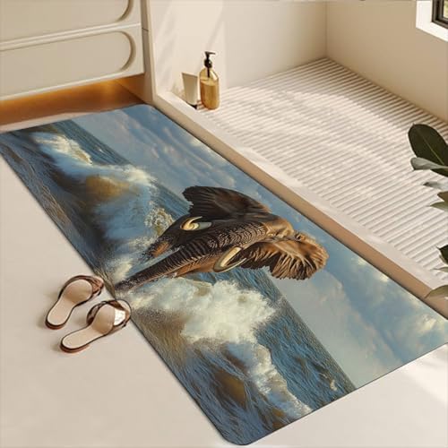 Bathroom Runner Mat Rugs Long,Ethnic Elephant Africa style Exquisite Diatomite Stone Bath Mat Large Absorbent Diatomaceous Earth Mat Non Slip Fast Dry Shower Mat Bathroom Rugs Floor Mat 16x42in - color: Design16
