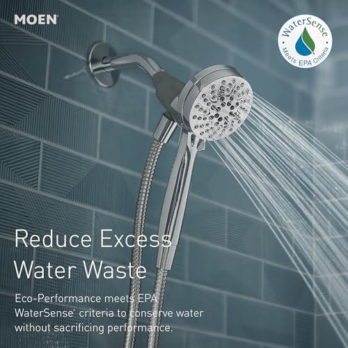 Moen 26100BL Engage 3.5" Handheld Showerhead, Magnetix, Black | 3.5" spray face, 6 spray settings, Magnetix docking system, detachable handheld design, matte black finish - color: Matte Black, size: Showerhead