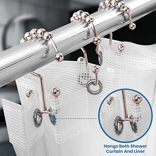 Utopia Bedding Double Glide Shower Curtain Hooks, 12 Pack, Matt Nickel | Premium rust-resistant shower curtain rings provide reliable performance in bathrooms, guest rooms, and hotels - color: Matt Nickel